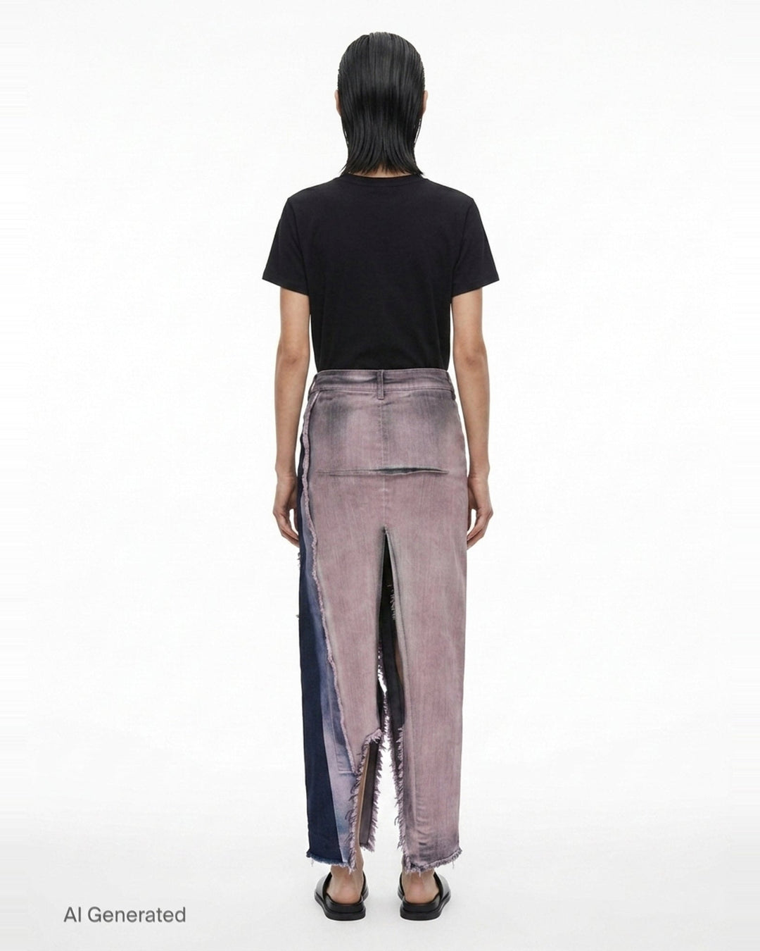 Denim Sliced Rose Wash Skirt | Rick Owens | Club21 - back