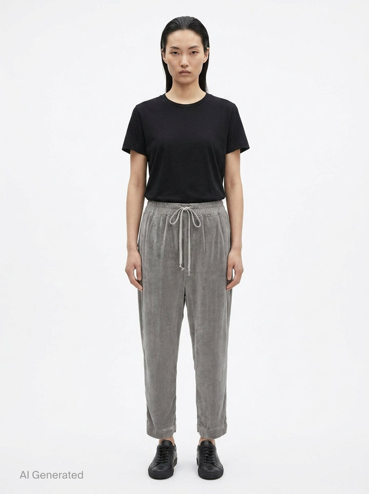 Drawstring Astaires Cropped Pants | Rick Owens | Club21 - front