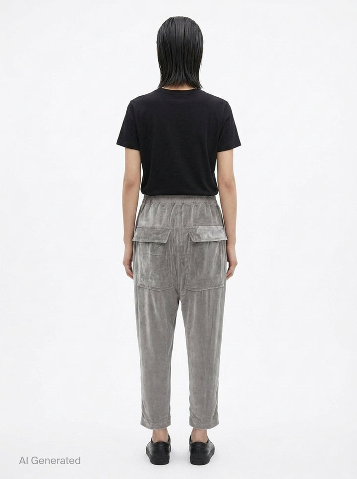 Drawstring Astaires Cropped Pants | Rick Owens | Club21 - back