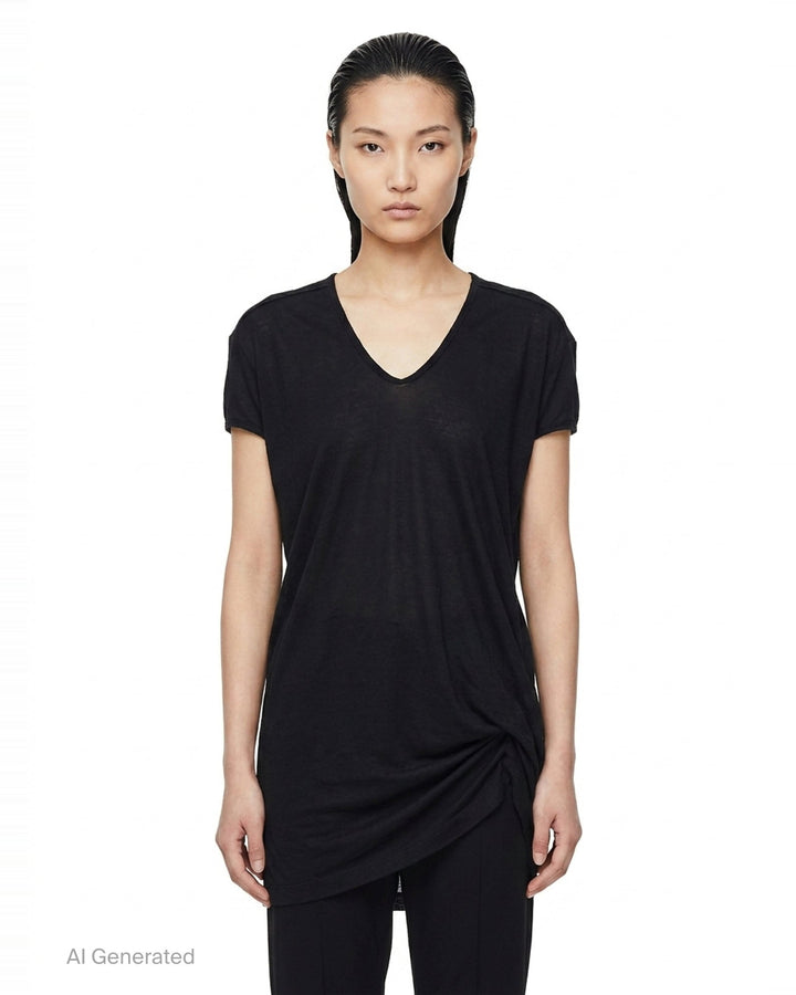 Hiked Viscose Silk T-Shirt Dress | Rick Owens | Club21 - front