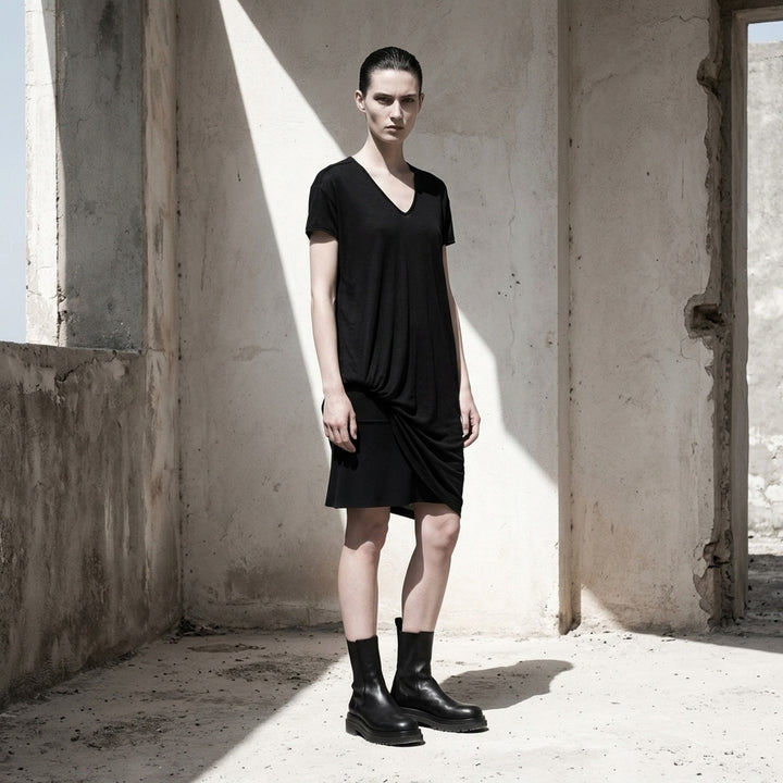 Hiked Viscose Silk T-Shirt Dress | Rick Owens | Club21 - lifestyle