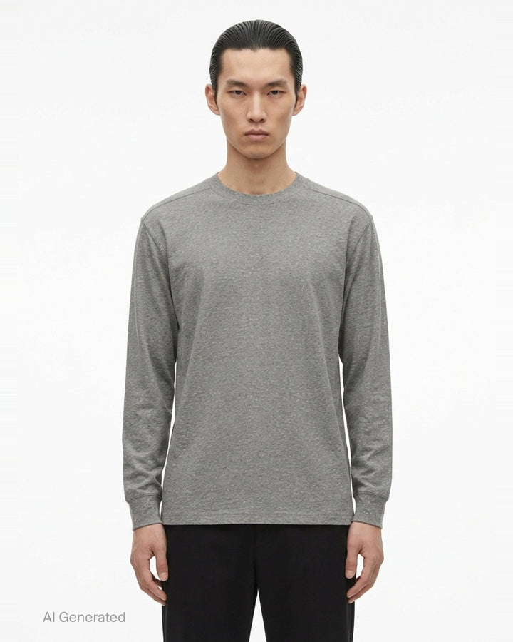 Jumbo Long Sleeve Melange Tee | Rick Owens | Club21 - front
