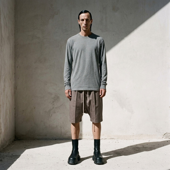 Jumbo Long Sleeve Melange Tee | Rick Owens | Club21 - lifestyle