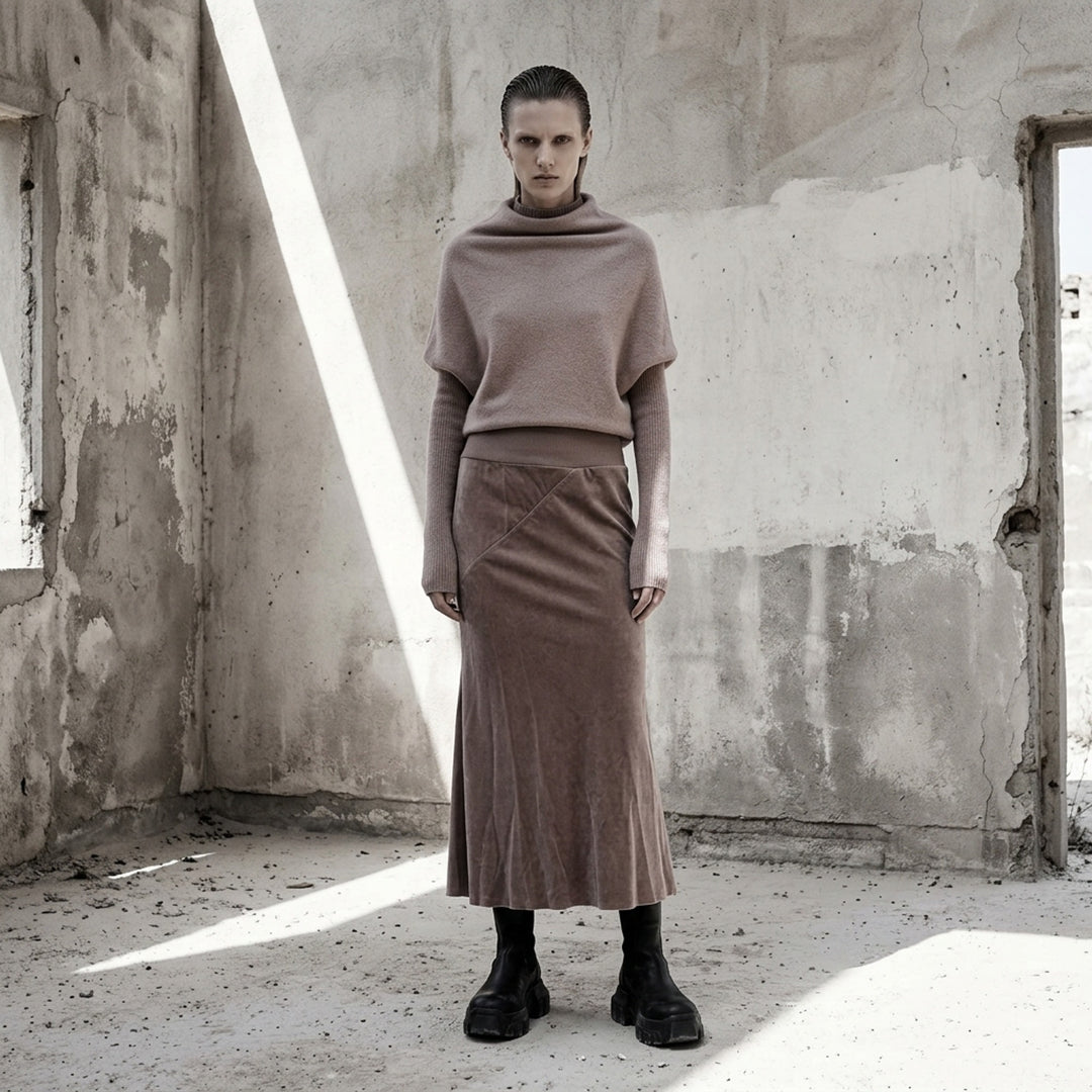 Knee Bias Velvet Skirt | Rick Owens | Club21 - lifestyle