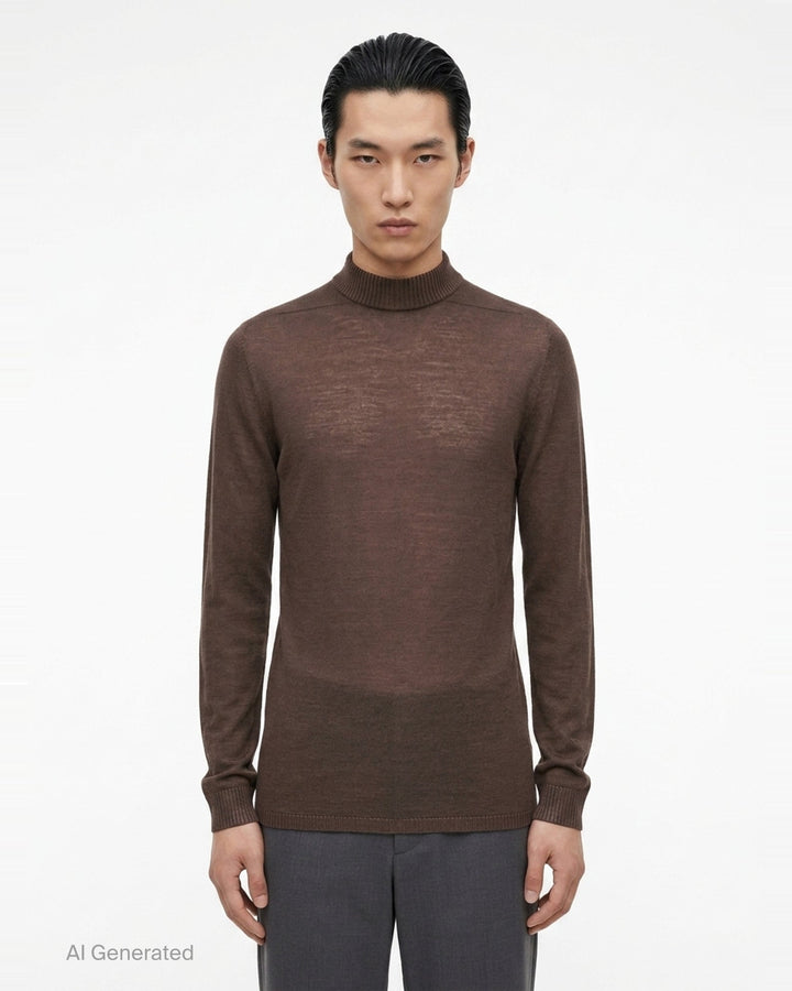 Lupetto Lightweight Mock Neck Sweater | Rick Owens | Club21 - front