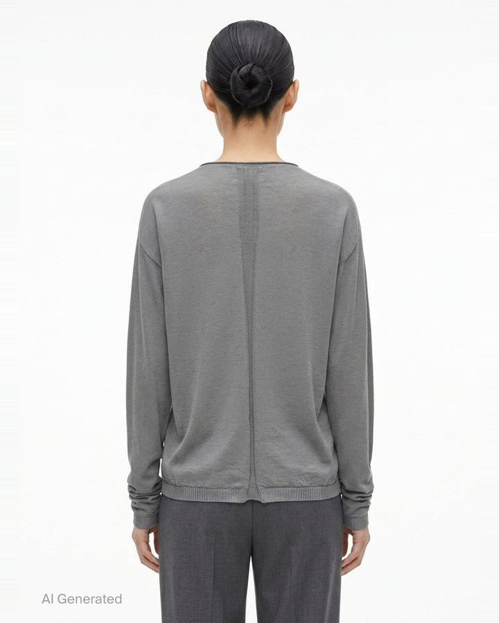 Slashed Oversized Lightweight Pull | Rick Owens | Club21 - back