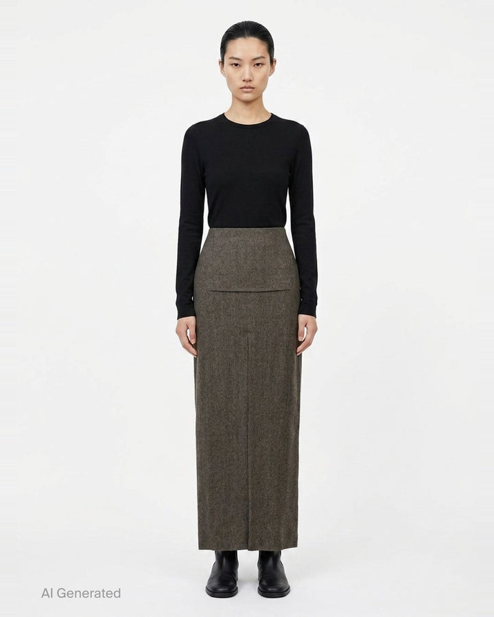 Sliced Maxi Skirt | Rick Owens | Club21 - front