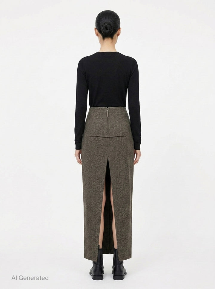 Sliced Maxi Skirt | Rick Owens | Club21 - back