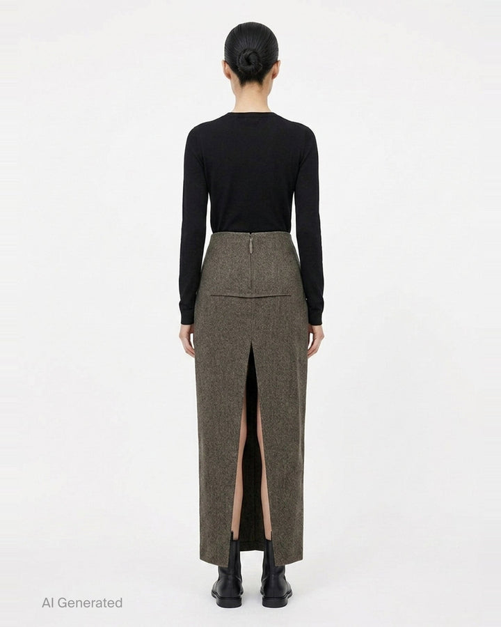 Sliced Maxi Skirt | Rick Owens | Club21 - back