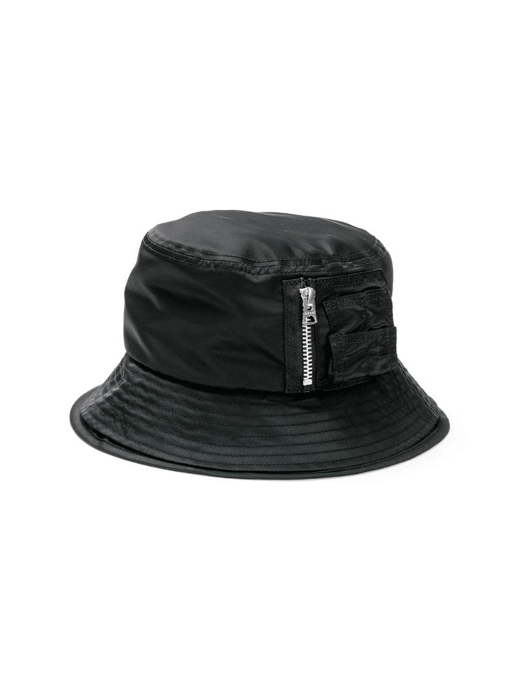 sacai-Pocket-Double-Brim-Hat-Nylon-Men-Black-2