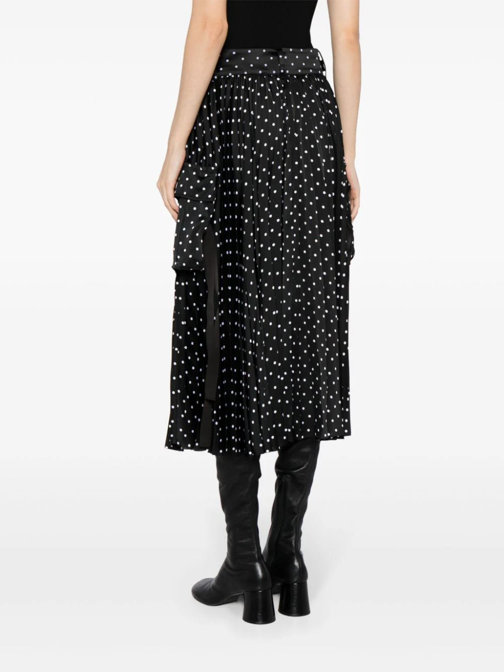 sacai-Polka-Dot-Print-Skirt-Black-4