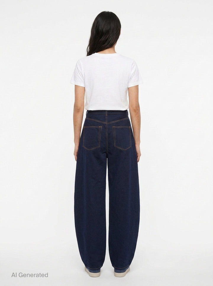 Belted Barrel Leg Jeans | sacai | Club21 - back