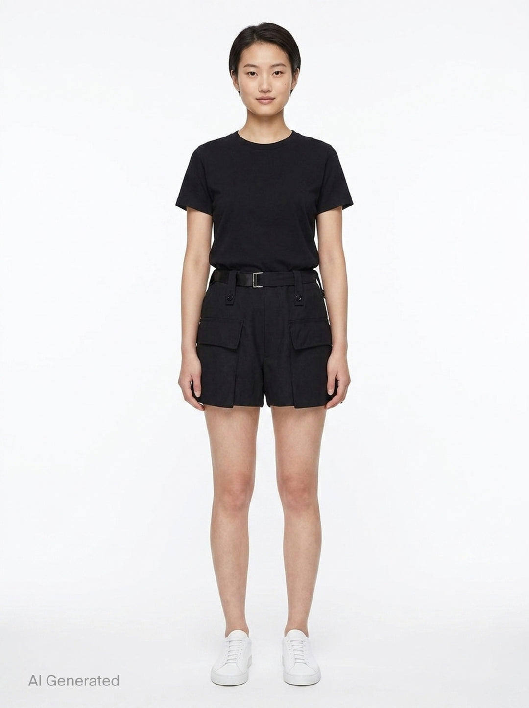 Belted Cargo Suiting Shorts | sacai | Club21 - front