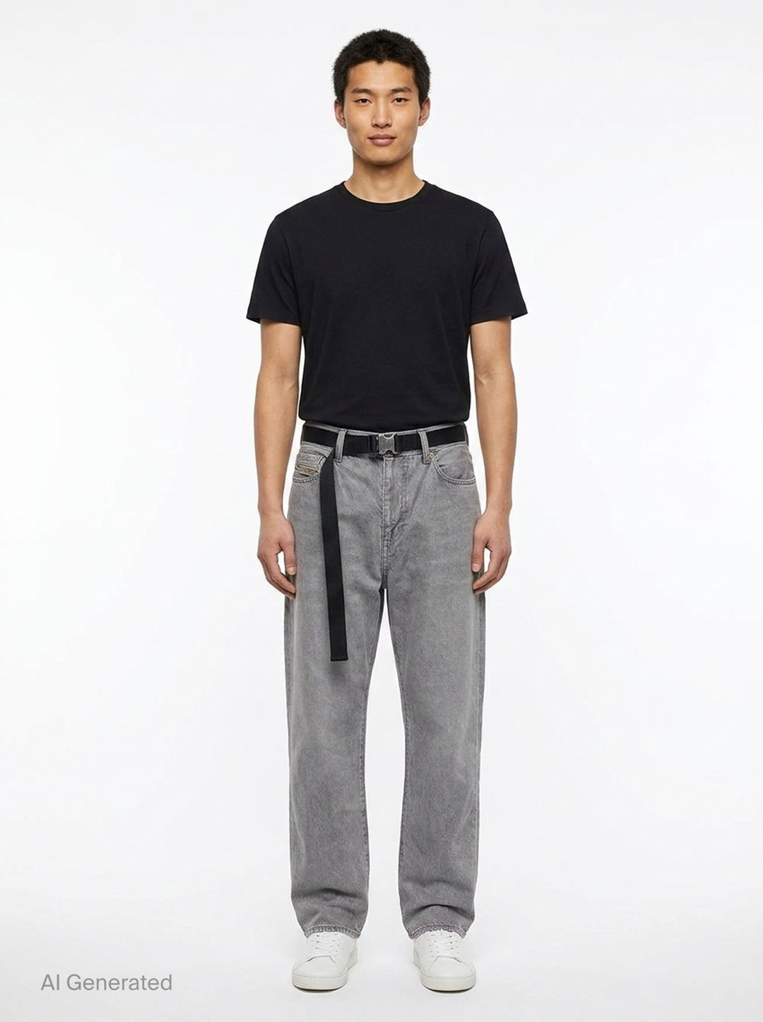 Belted Straight Denim Pants | sacai | Club21 - front