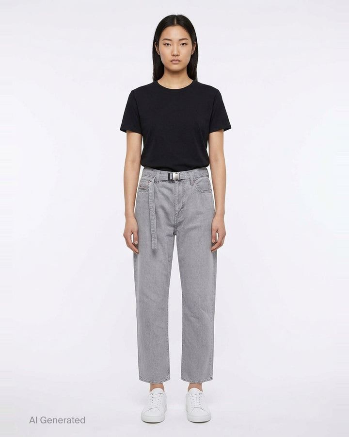 Belted Straight Denim Pants | sacai | Club21 - front