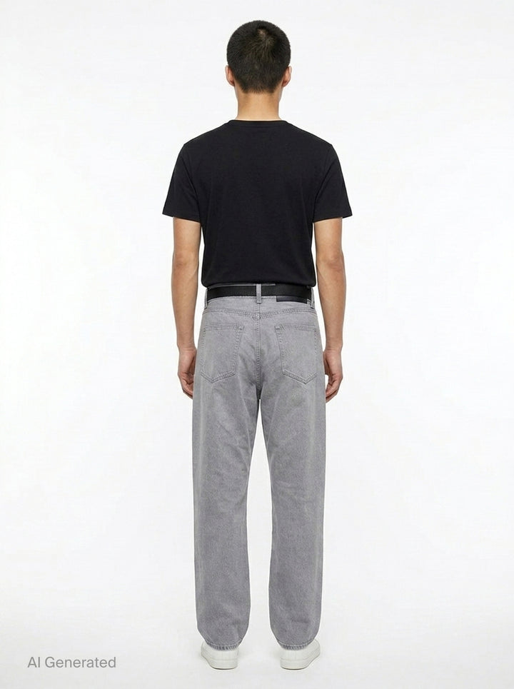 Belted Straight Denim Pants | sacai | Club21 - back