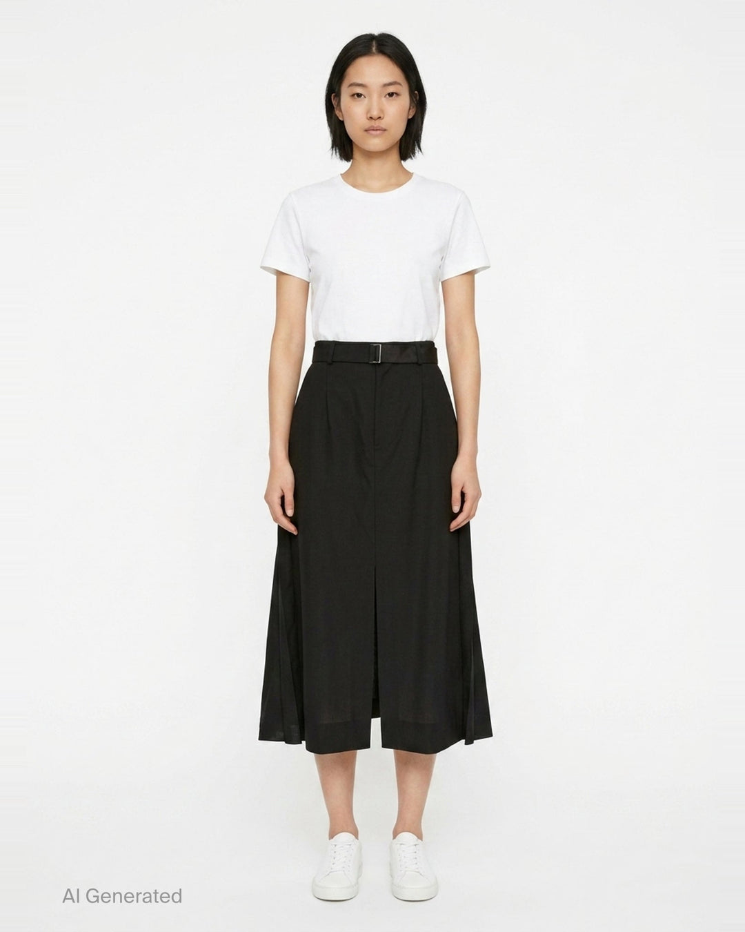 Belted Suiting Midi Skirt | sacai | Club21 - front