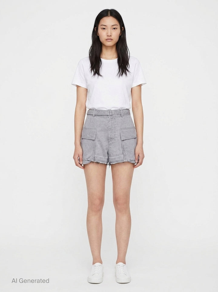 Cargo Denim Shorts | sacai | Club21 - front