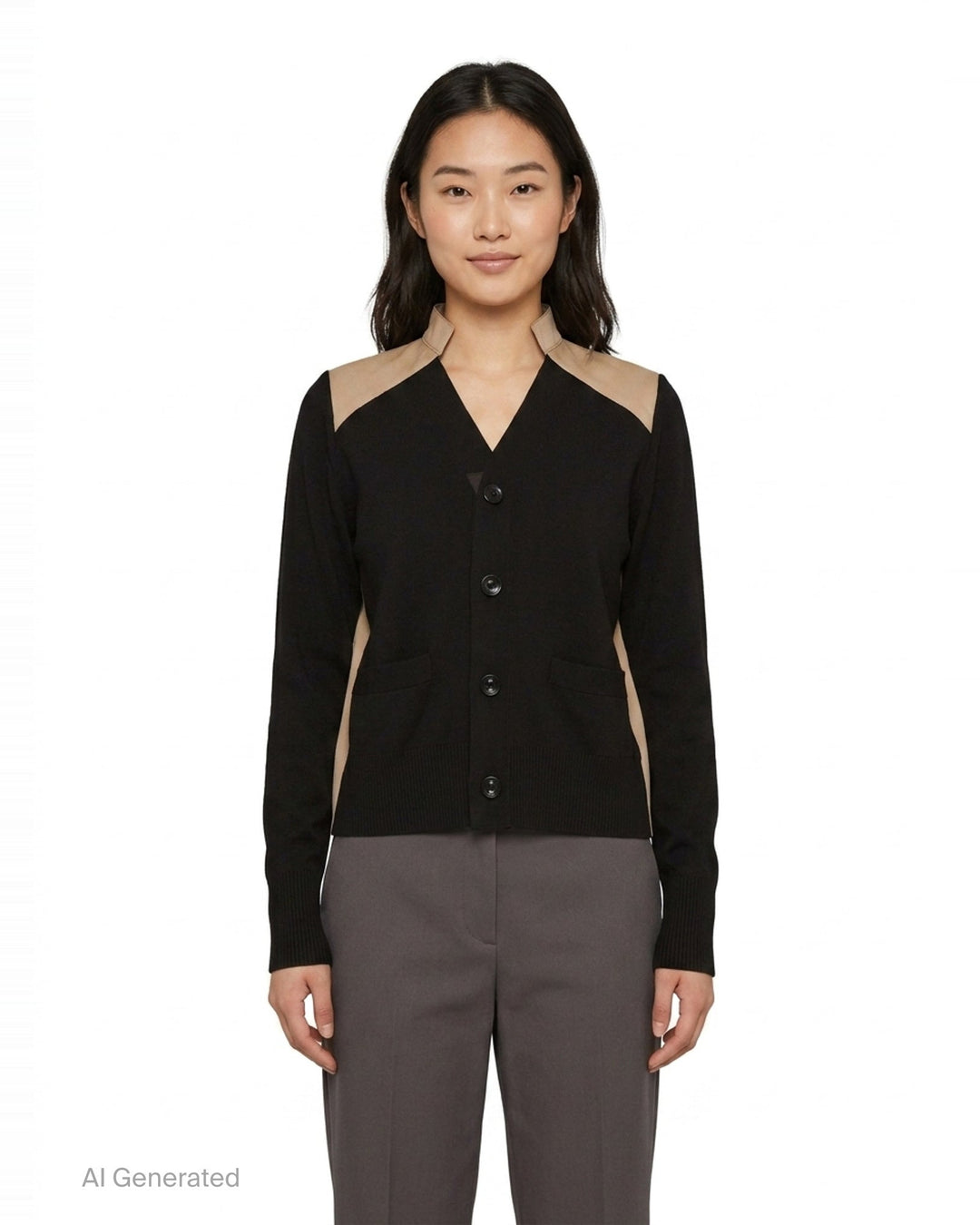 Cotton Gabardine Knit Cardigan | sacai | Club21 - front