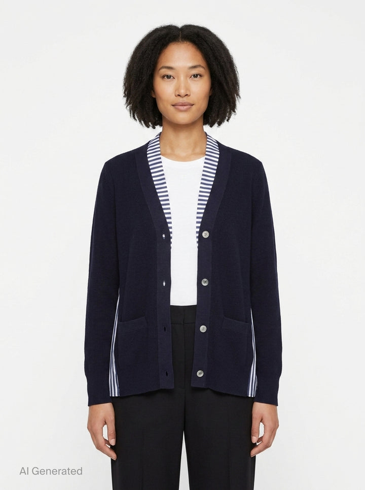 Cotton Knit Poplin Cardigan | sacai | Club21 - front