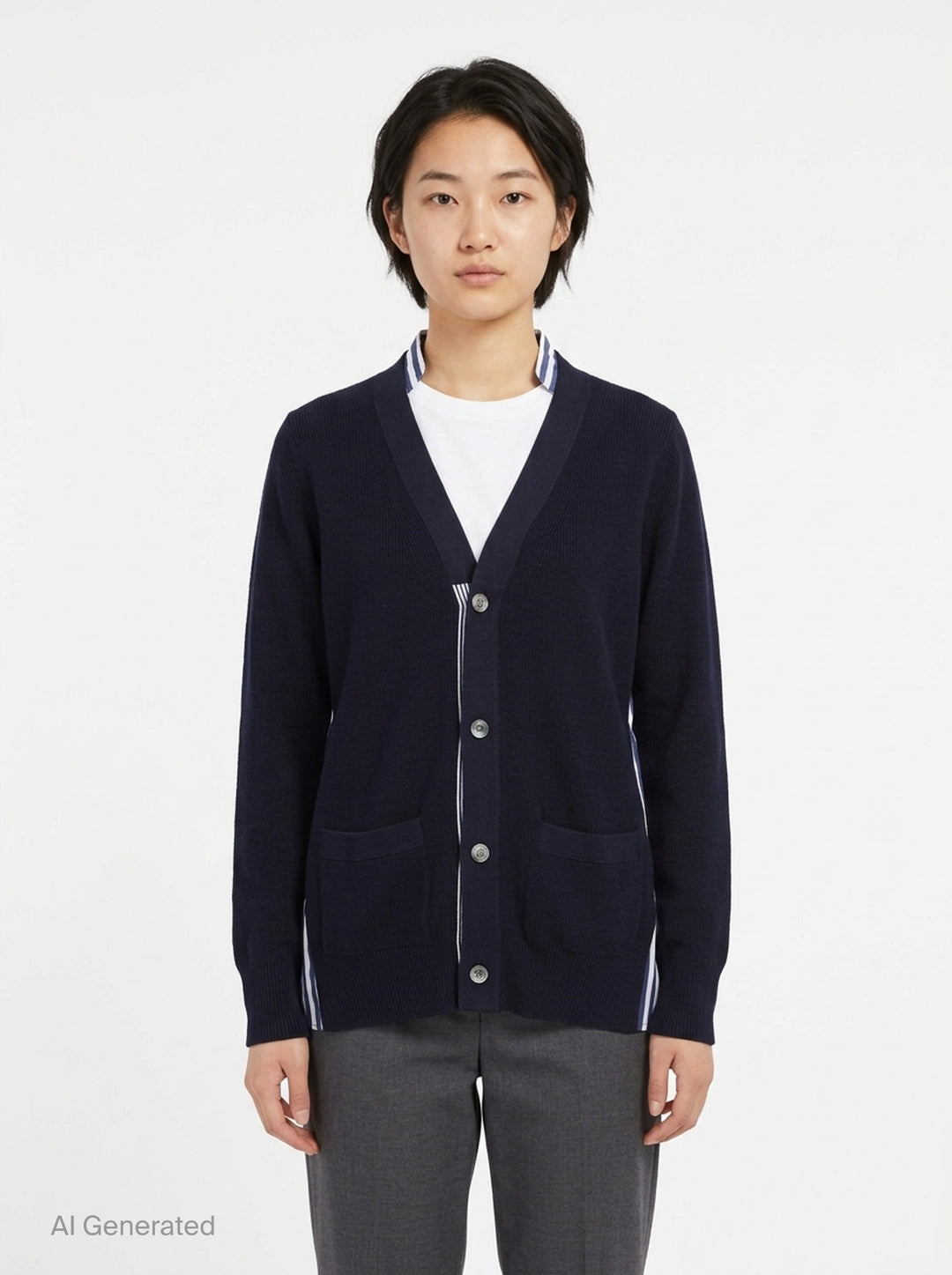 Cotton Knit Poplin Cardigan | sacai | Club21 - front