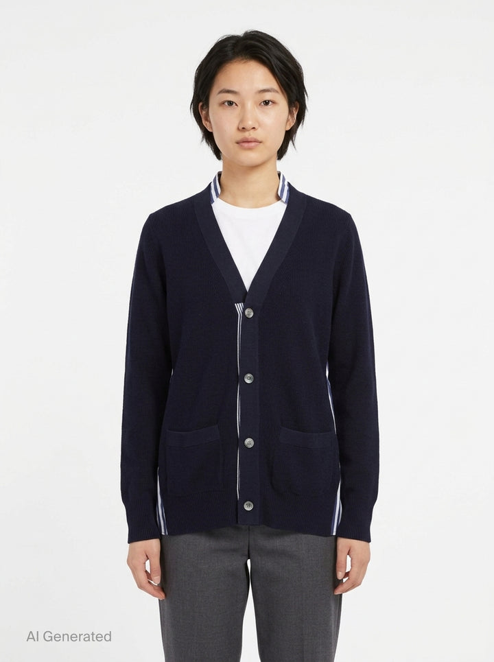 Cotton Knit Poplin Cardigan | sacai | Club21 - front