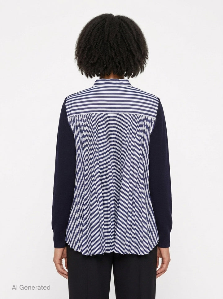 Cotton Knit Poplin Cardigan | sacai | Club21 - back