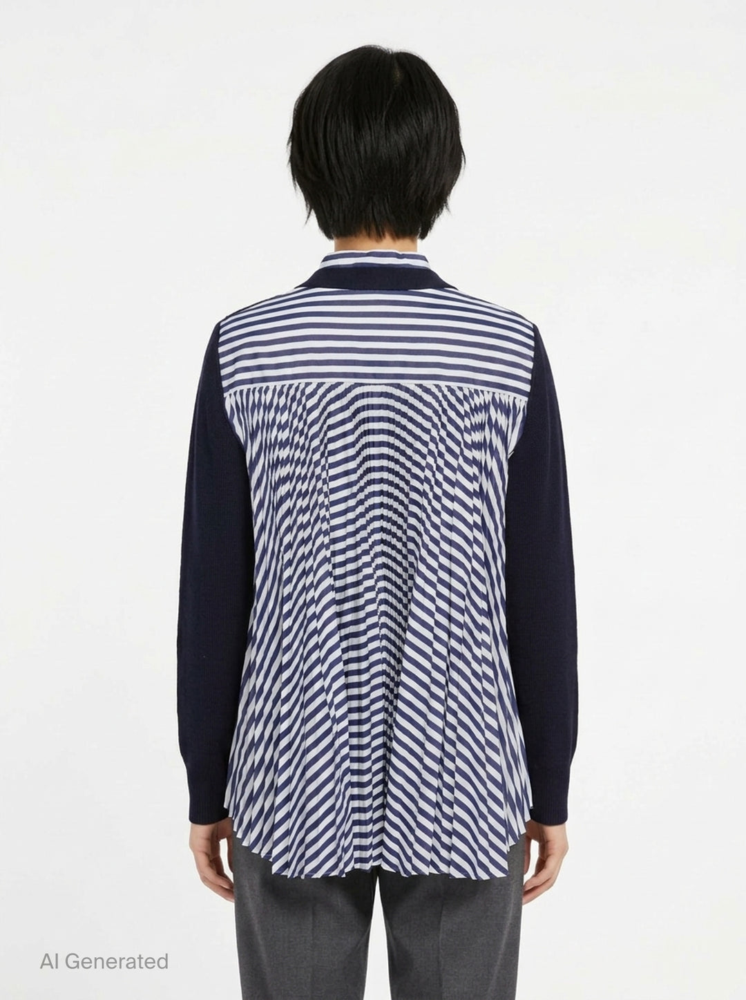 Cotton Knit Poplin Cardigan | sacai | Club21 - back