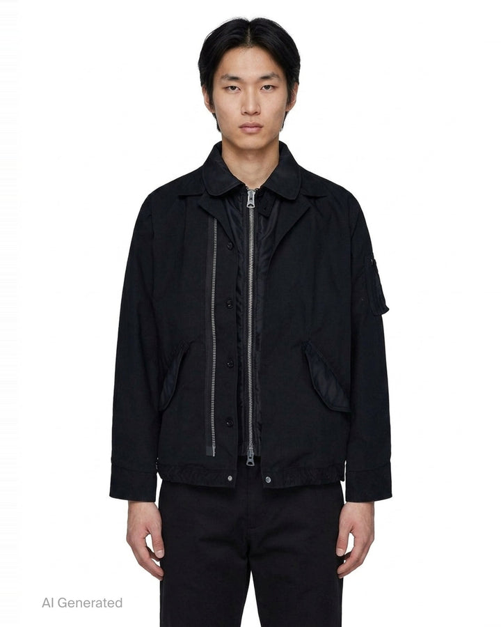 Cotton Nylon Oxford Blouson | sacai | Club21 - front
