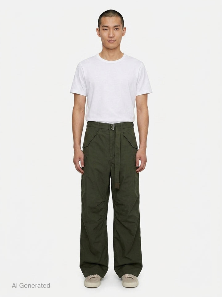 Cotton Nylon Oxford Pants | sacai | Club21 - front