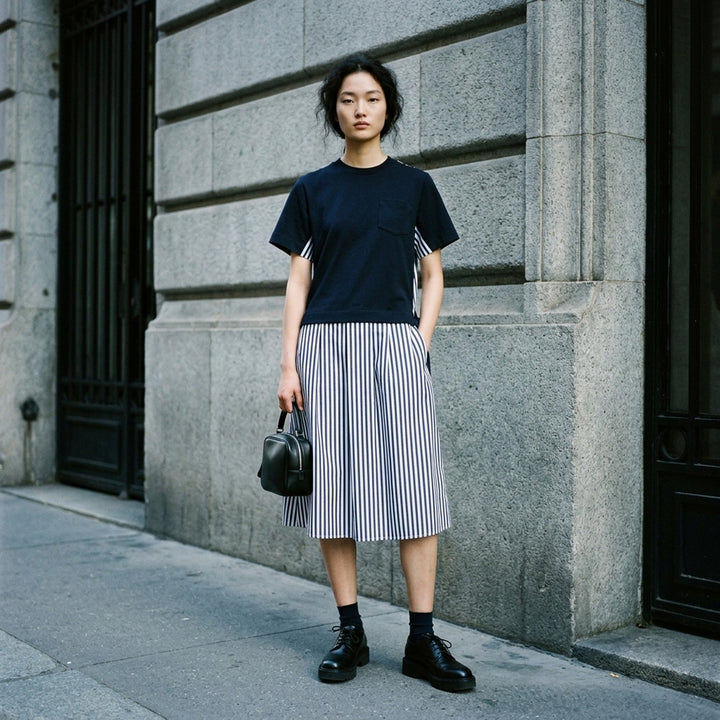 Cotton Poplin Jersey Dress | sacai | Club21 - lifestyle