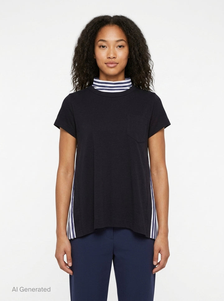 Cotton Poplin Jersey Tee | sacai | Club21 - front