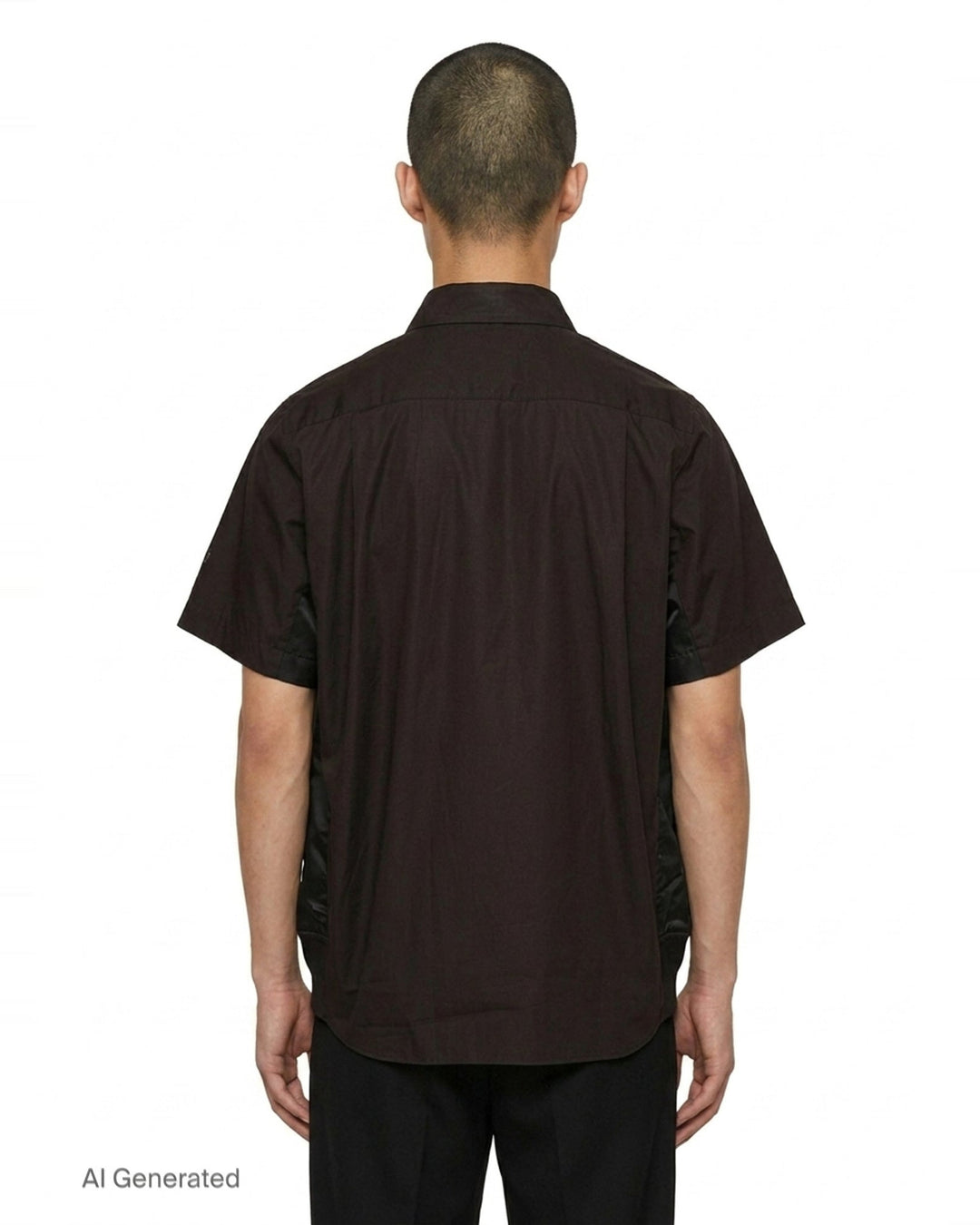 Cotton Poplin Mixed Media Shirt | sacai | Club21 - back