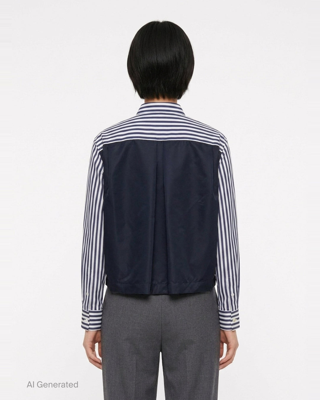 Cotton Poplin Nylon Twill Shirt | sacai | Club21 - back