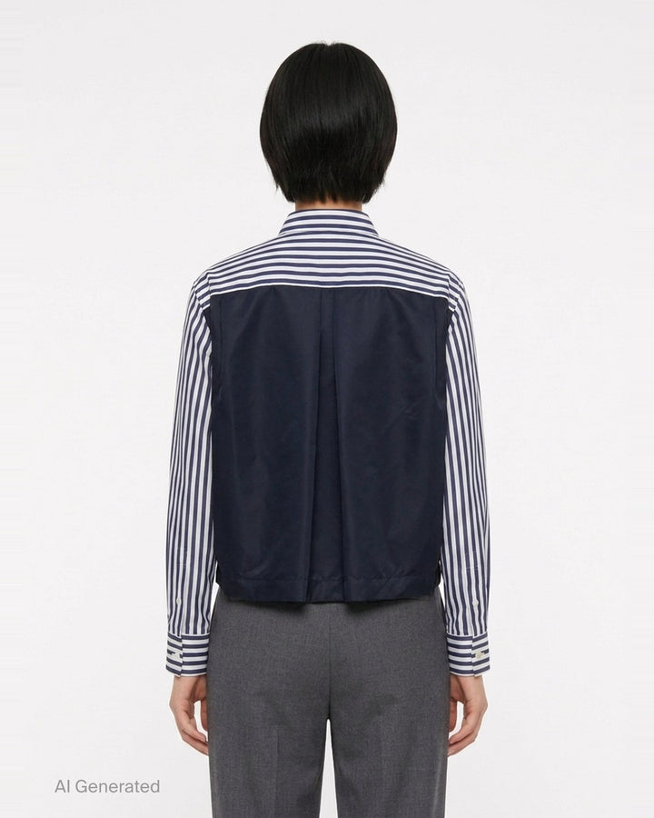 Cotton Poplin Nylon Twill Shirt | sacai | Club21 - back