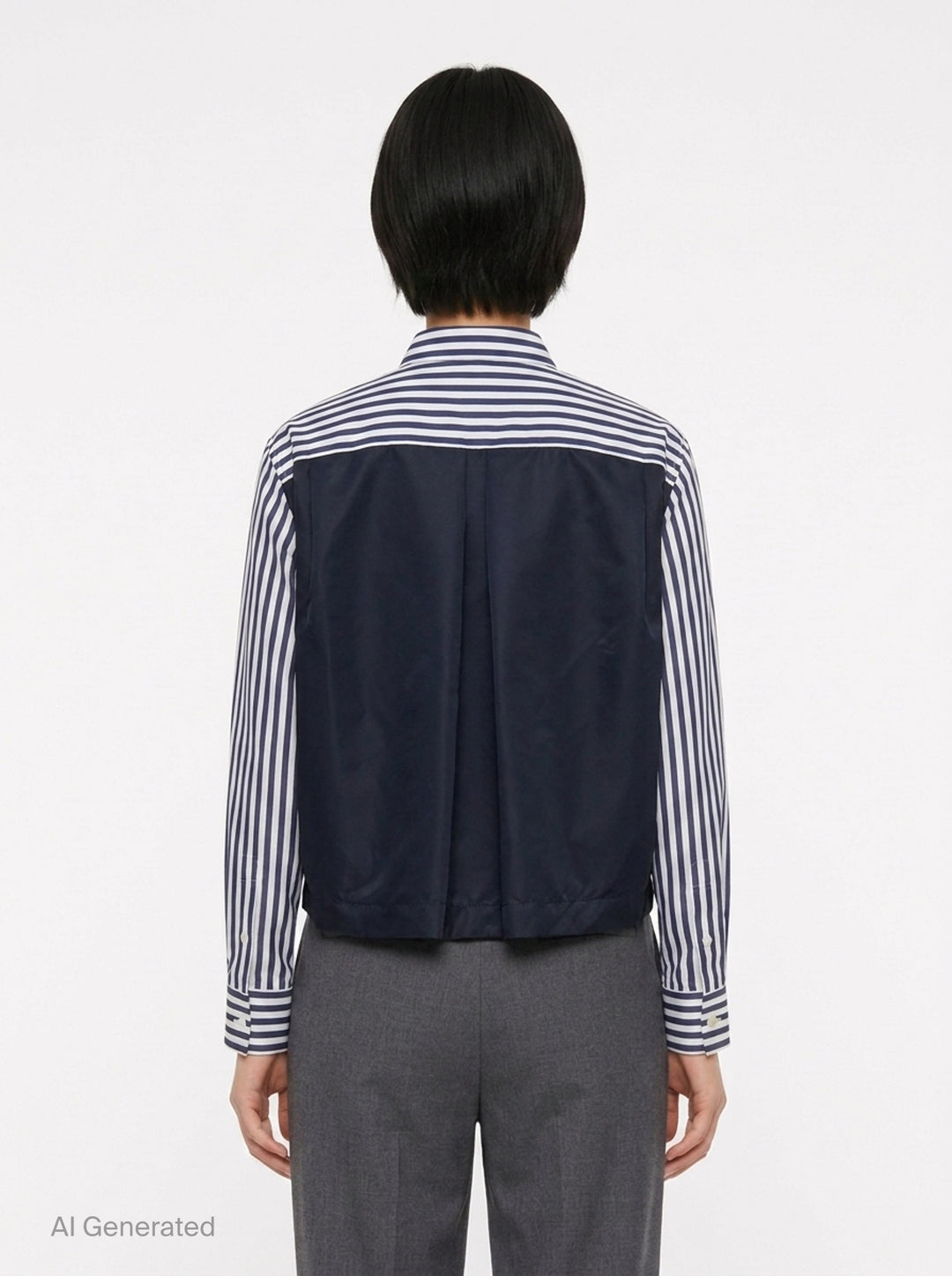 Cotton Poplin Nylon Twill Shirt | sacai | Club21 - back