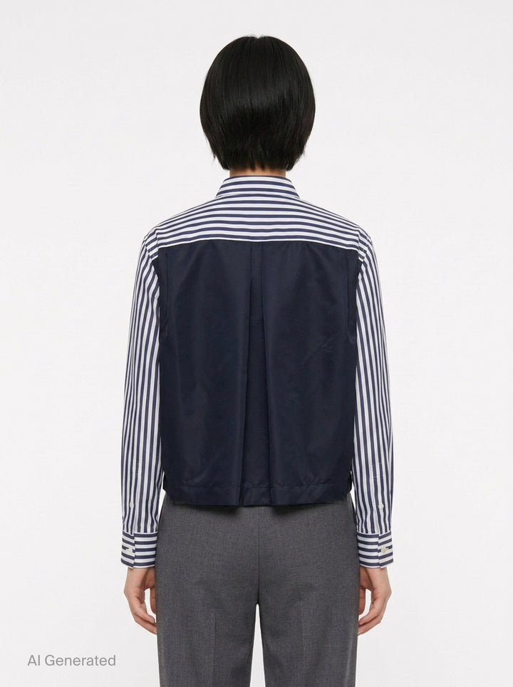 Cotton Poplin Nylon Twill Shirt | sacai | Club21 - back
