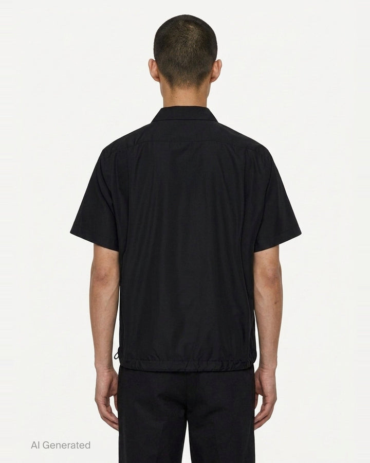 Cotton Poplin Short Sleeve Shirt | sacai | Club21 - back