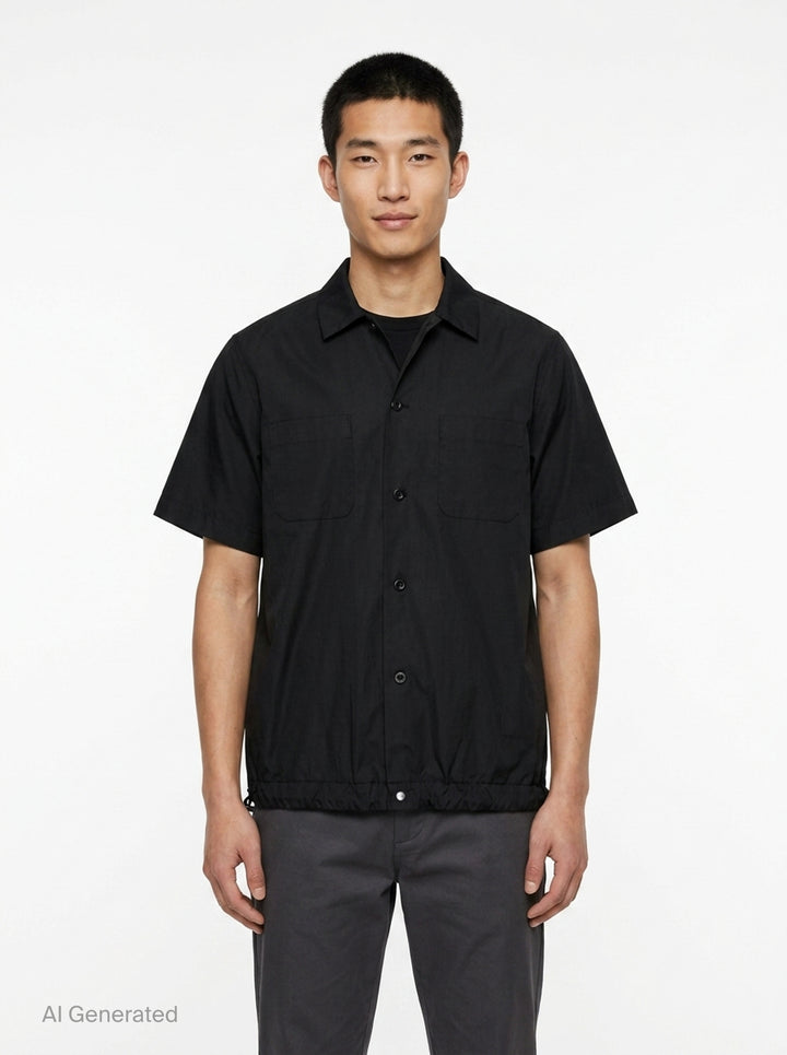 Cotton Poplin Short Sleeve Shirt | sacai | Club21 - front