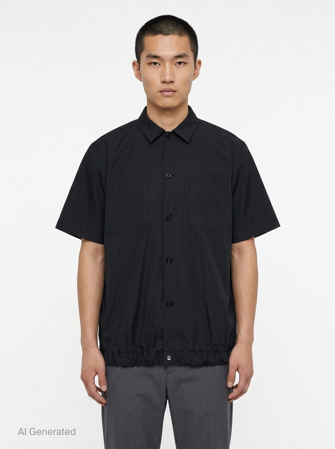 Cotton Poplin Short Sleeve Shirt | sacai | Club21 - front