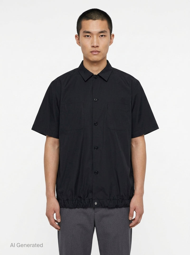 Cotton Poplin Short Sleeve Shirt | sacai | Club21 - front