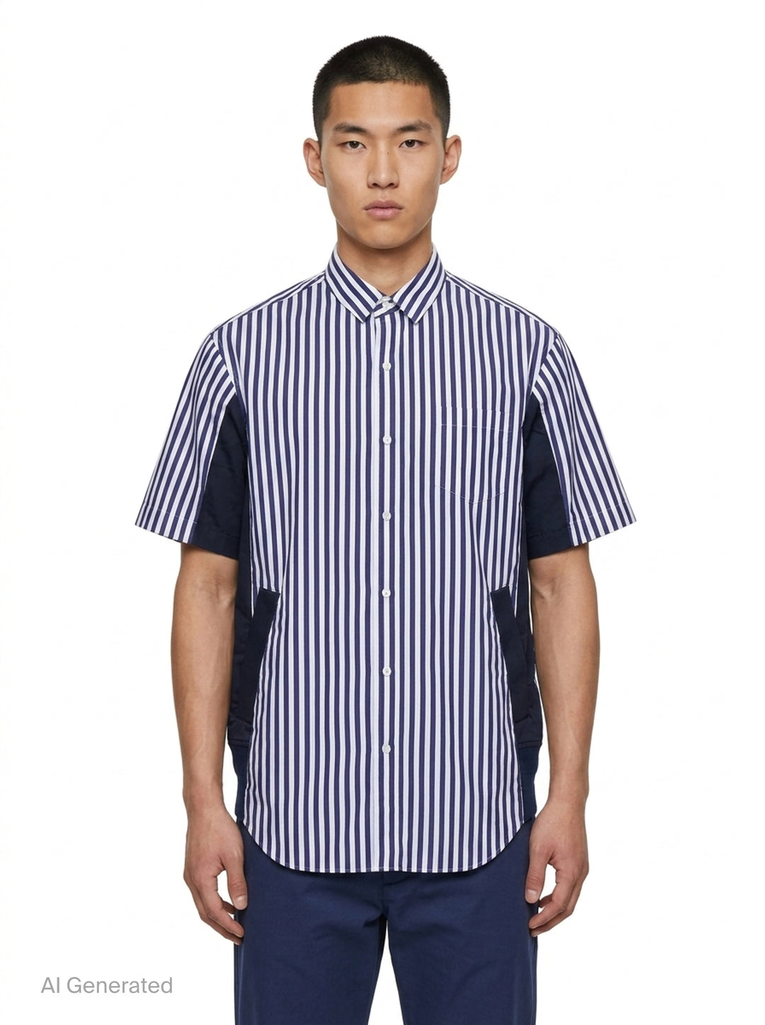 Cotton Poplin Short Sleeve Shirt | sacai | Club21 - front