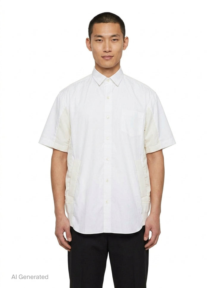 Cotton Poplin Short Sleeve Shirt | sacai | Club21 - front