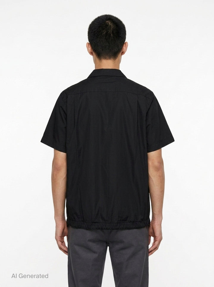 Cotton Poplin Short Sleeve Shirt | sacai | Club21 - back