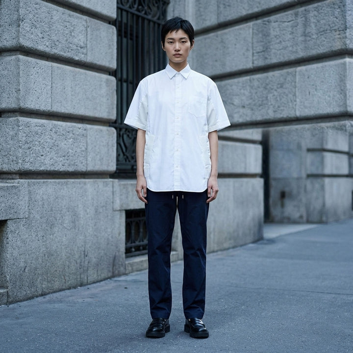 Cotton Poplin Short Sleeve Shirt | sacai | Club21 - lifestyle
