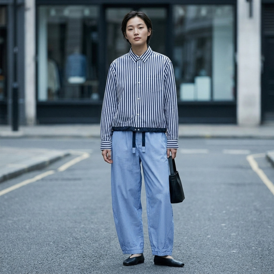 Cotton Poplin Striped Shirt | sacai | Club21 - lifestyle