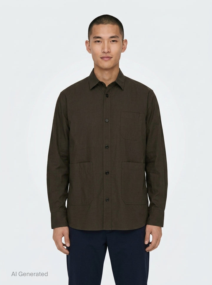 Cotton Typewriter Long Sleeve Shirt | sacai | Club21 - front