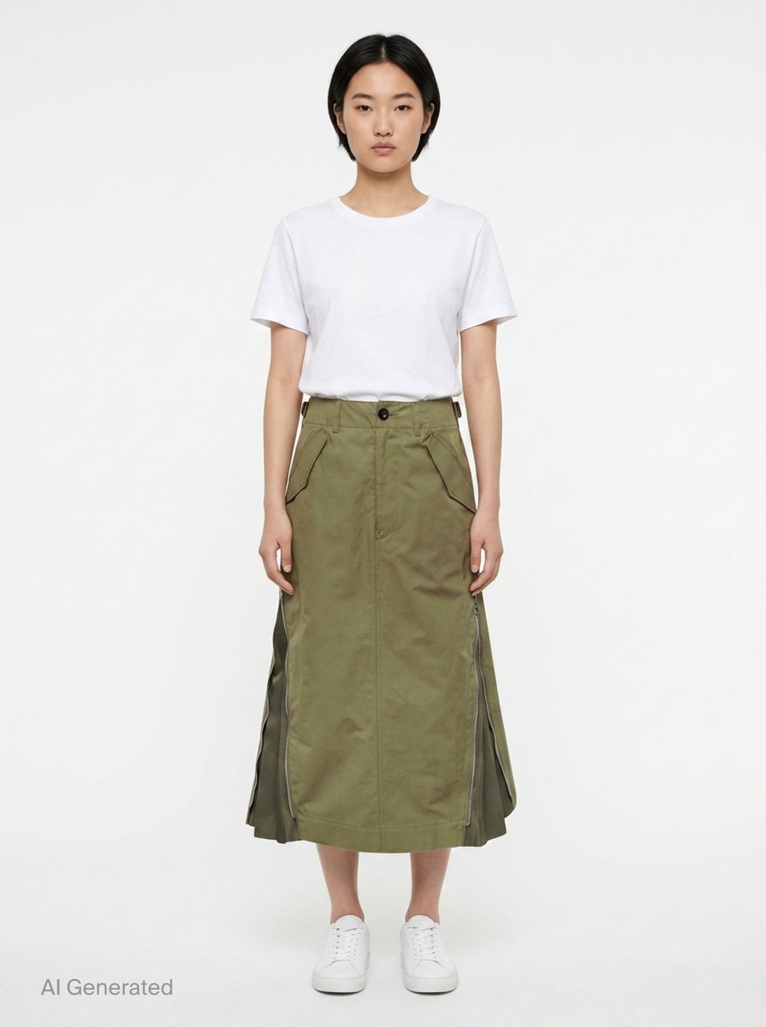 Cotton Weather Midi Skirt | sacai | Club21 - front