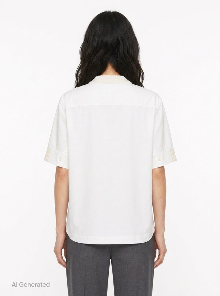 Cotton Weather Short Sleeve Knit Top | sacai | Club21 - back