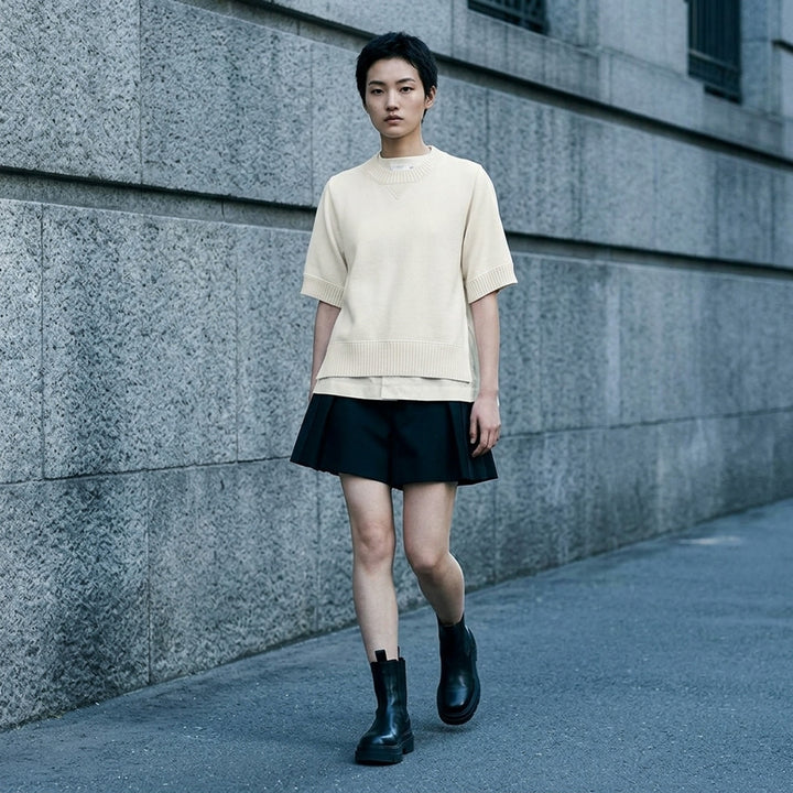 Cotton Weather Short Sleeve Knit Top | sacai | Club21 - lifestyle
